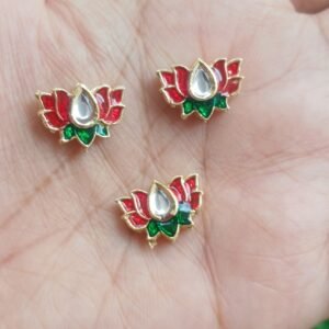 Invisible Enamel Lotus Pendant Red(1 Piece)