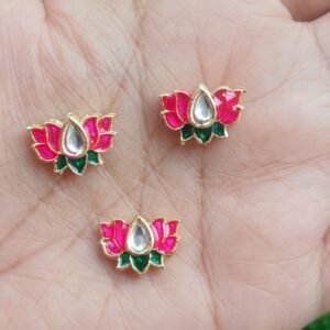 Enamel Lotus Pendant Pink(1 Piece)