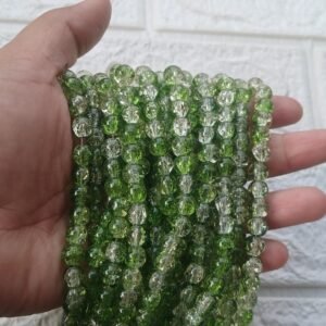 Crackle Beads Green Transparent