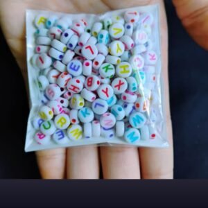 Alphabet Acrylic Beads Multicolour(20gm)