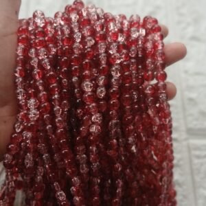 Crackle Bead Dark Red